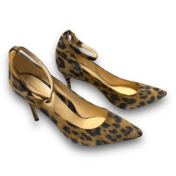 MARION PARKE TOSCANA Leopard ankle strap heels NWT SZ 7.5 - Picture 2 of 15